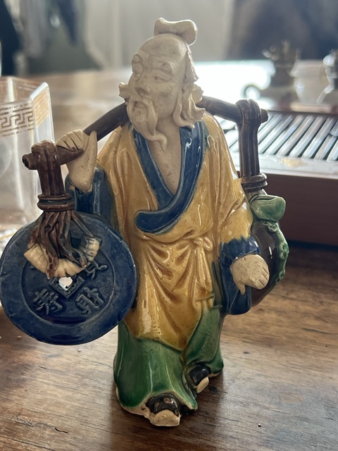 古玩陶瓷素三彩石灣窯瓷像真品鑒賞圖