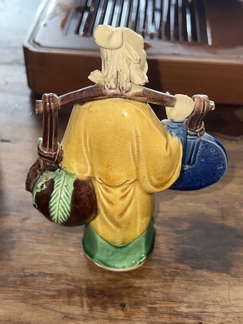 古玩陶瓷素三彩石灣窯瓷像真品鑒賞圖