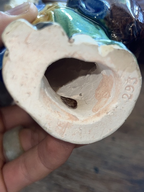 古玩陶瓷素三彩石灣窯瓷像真品鑒賞圖