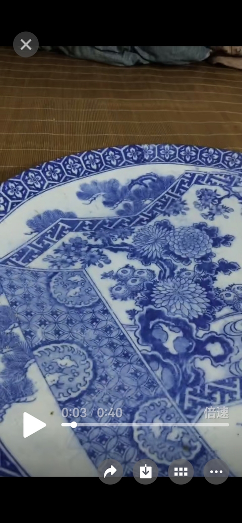 古玩陶瓷青花博古圖盤真品鑒賞圖