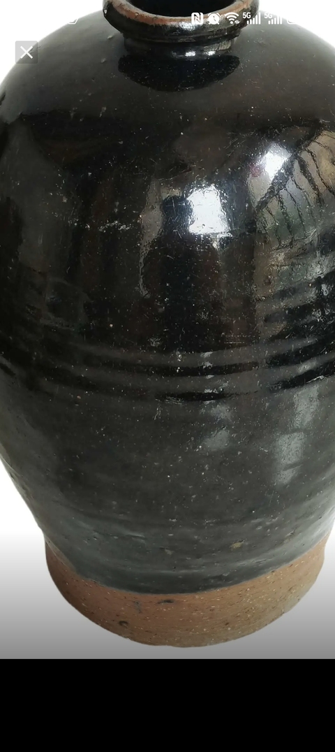 古玩陶瓷磁州窯黑釉梅瓶真品鑒賞圖