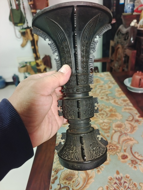 古玩銅器銅觚真品鑒賞圖