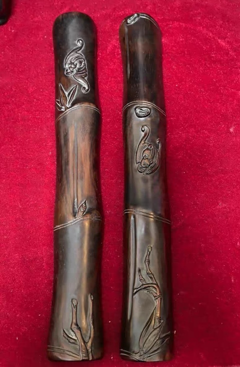 古玩雜項(xiàng)竹節(jié)鎮(zhèn)紙真品鑒賞圖