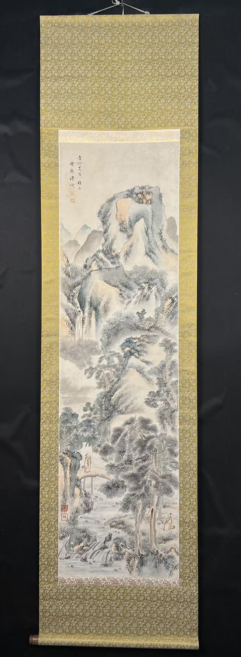 古玩字畫溪山訪友真品鑒賞圖