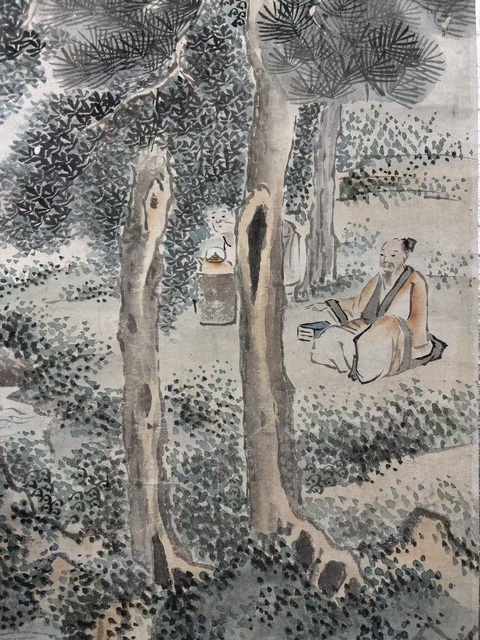 古玩字畫溪山訪友真品鑒賞圖