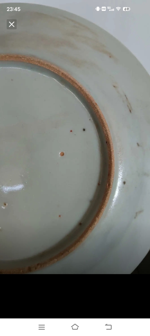 古玩陶瓷花鳥紋青花盤真品鑒賞圖