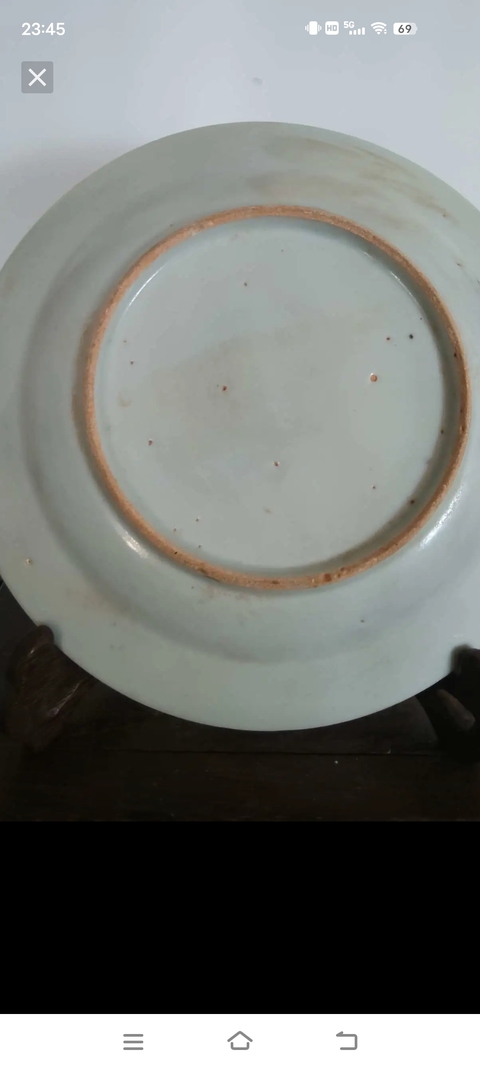 古玩陶瓷花鳥紋青花盤真品鑒賞圖