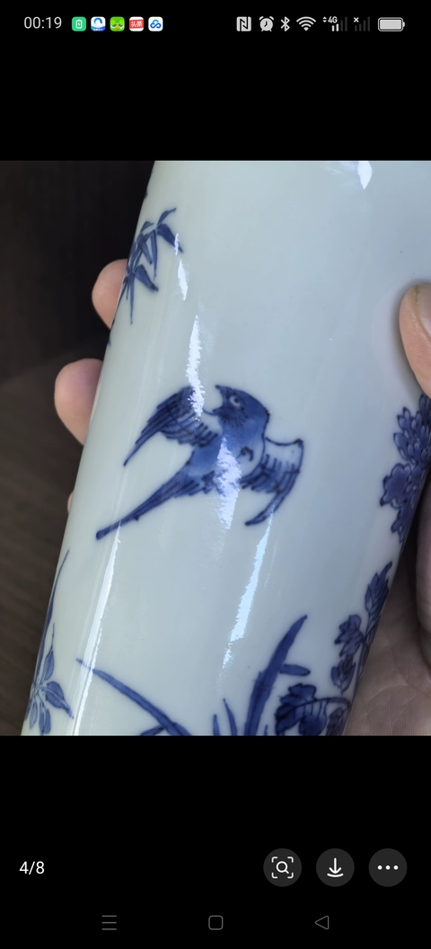 古玩陶瓷青花筒瓶真品鑒賞圖