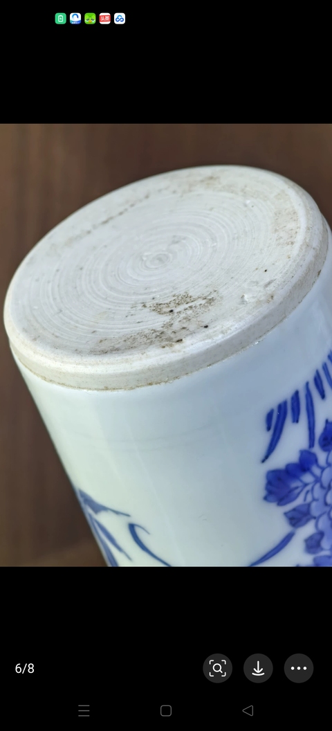古玩陶瓷青花筒瓶真品鑒賞圖