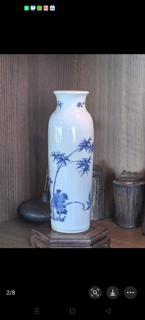 古玩陶瓷青花筒瓶真品鑒賞圖