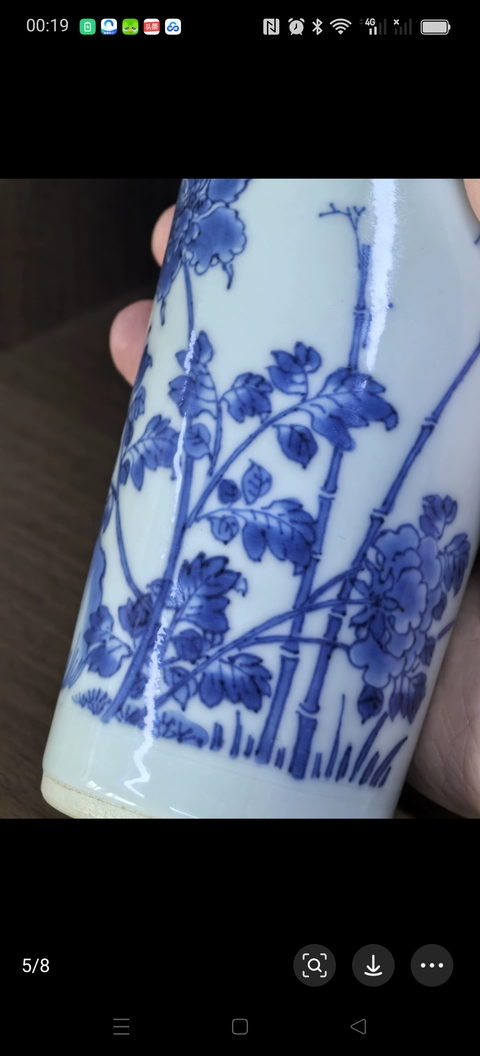古玩陶瓷青花筒瓶真品鑒賞圖