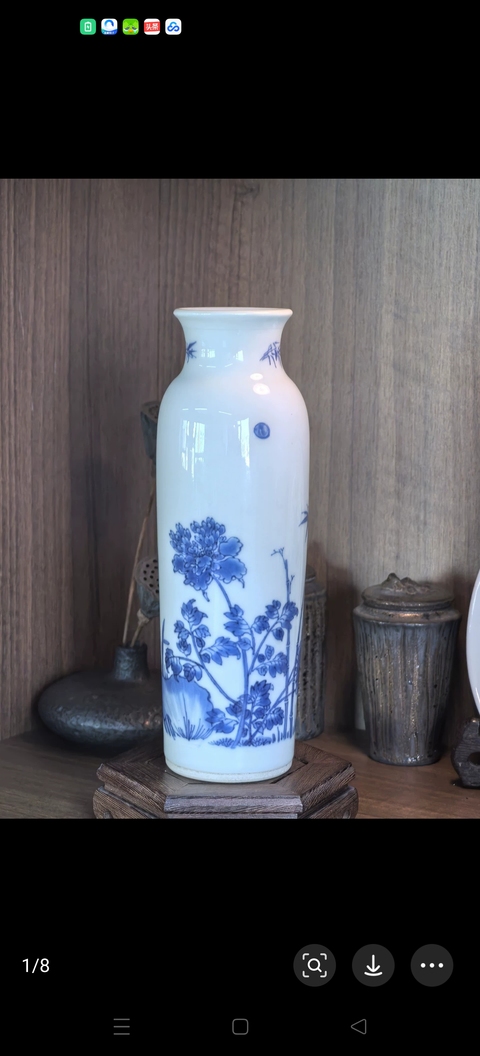 古玩陶瓷青花筒瓶真品鑒賞圖