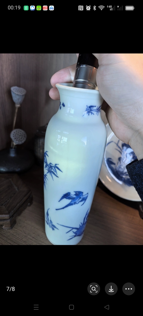 古玩陶瓷青花筒瓶真品鑒賞圖