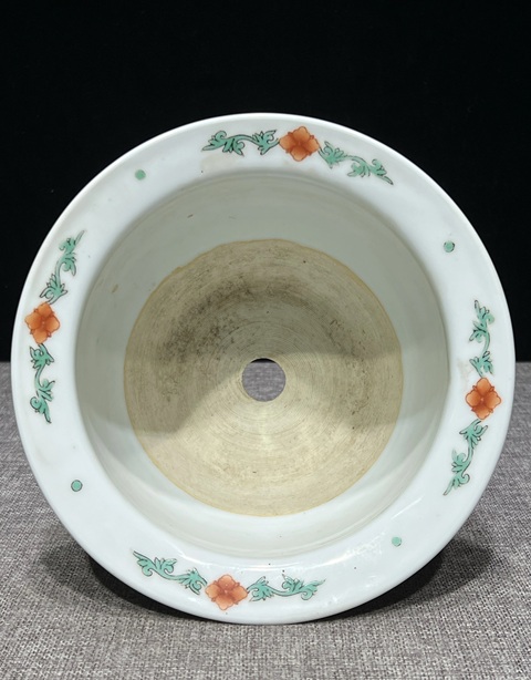 古玩陶瓷五彩人物故事花盆真品鑒賞圖