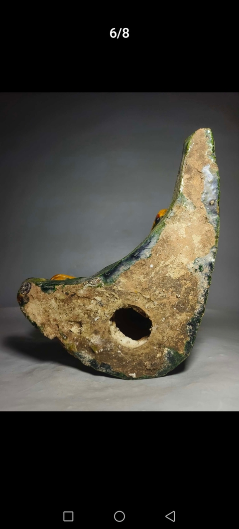 古玩陶瓷黃綠釉人物造像真品鑒賞圖
