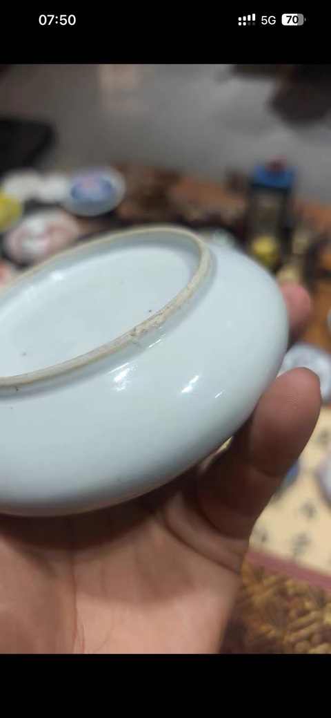 古玩陶瓷白釉鏜鑼洗真品鑒賞圖
