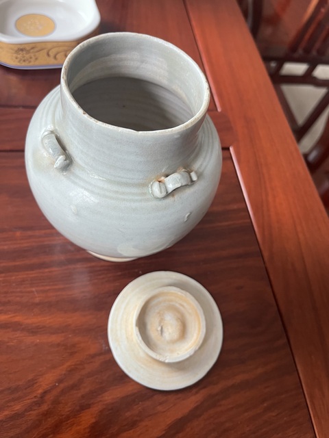 古玩陶瓷青白釉四系罐真品鑒賞圖