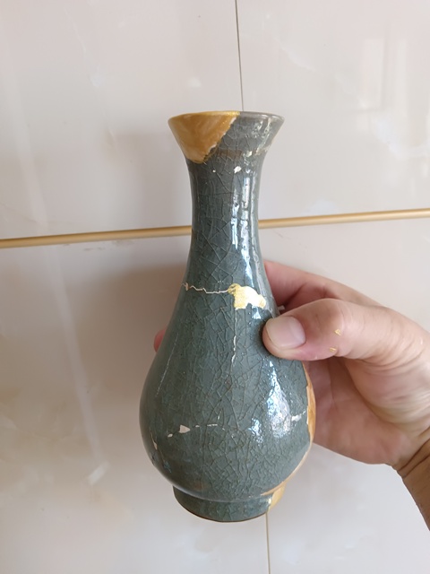 古玩陶瓷罕見南宋龍泉官窯花器拍賣，當前價格9800元