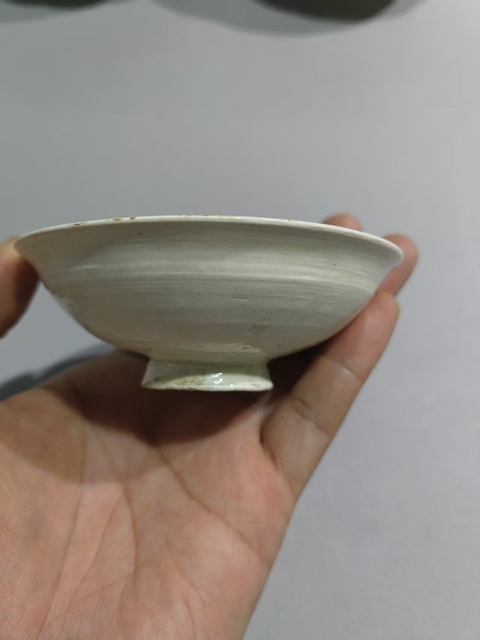 古玩陶瓷金代霍州窯白釉茶盞真品鑒賞圖