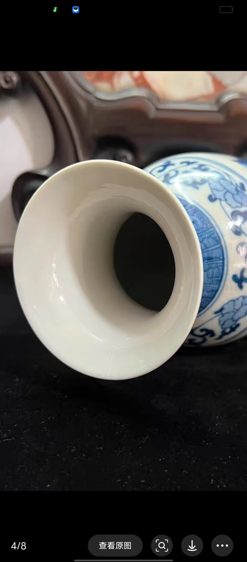 古玩陶瓷人物故事紋撇口瓶真品鑒賞圖