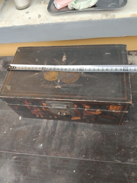古玩雜項彩繪木漆盒子真品鑒賞圖