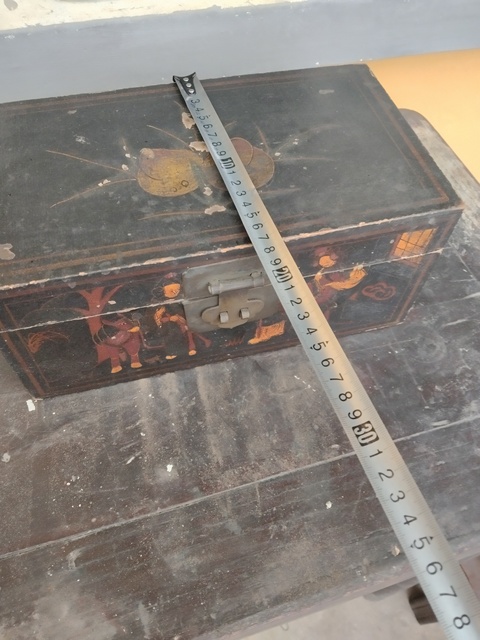 古玩雜項彩繪木漆盒子真品鑒賞圖
