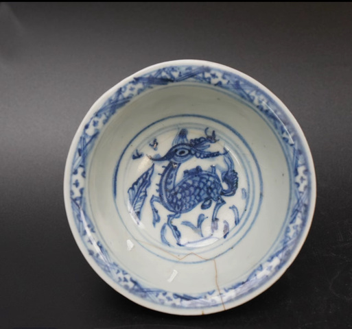 古玩陶瓷麒麟望月青花小碗拍賣,當前價格12500元