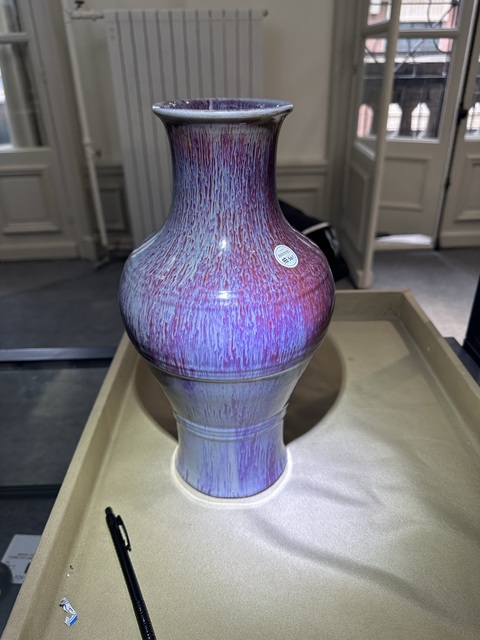 古玩陶瓷窯變釉觀音瓶真品鑒賞圖