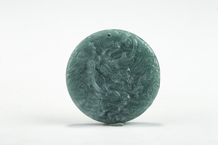 古玩玉器當(dāng)代·翡翠九龍紋珮真品鑒賞圖