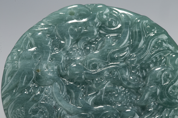 古玩玉器當(dāng)代·翡翠九龍紋珮真品鑒賞圖