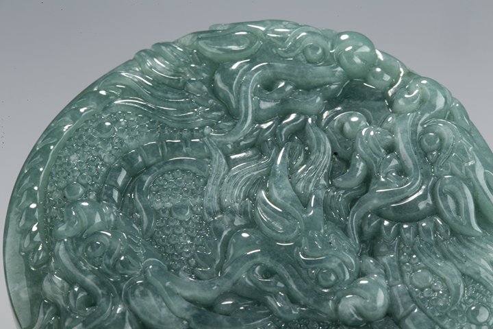 古玩玉器當(dāng)代·翡翠九龍紋珮真品鑒賞圖