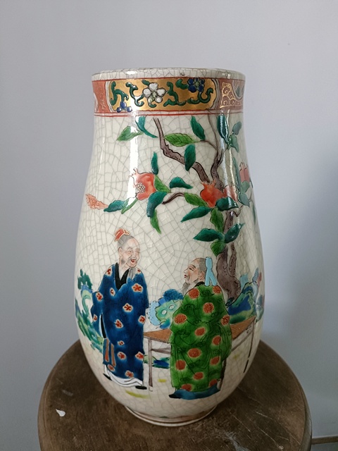 古玩陶瓷人物紋尊真品鑒賞圖