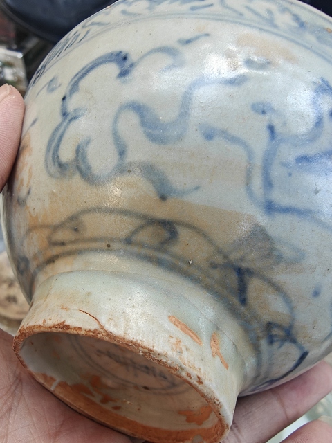 古玩陶瓷青花海螺紋高足碗真品鑒賞圖
