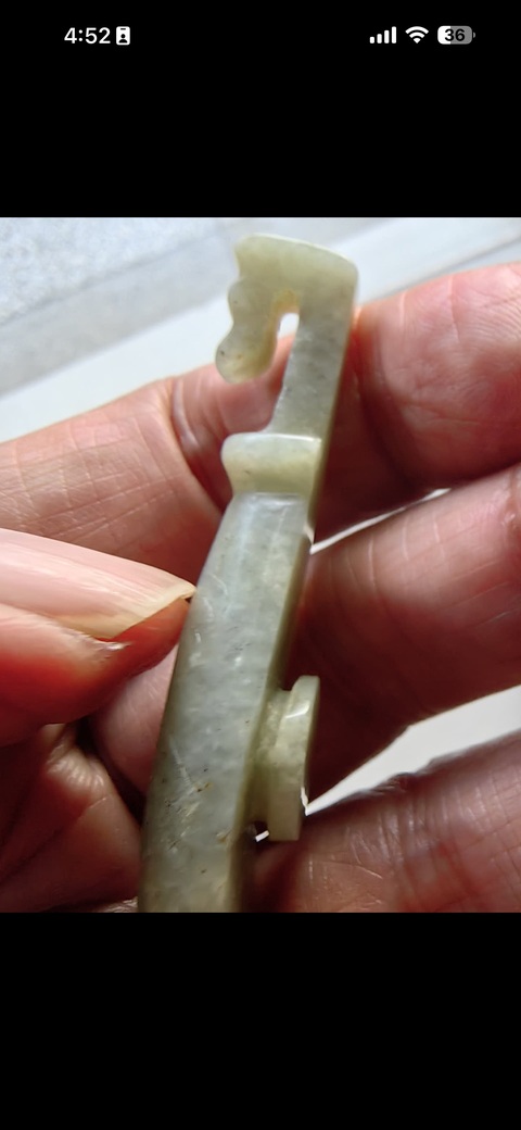 古玩玉器和田玉魚形帶鉤真品鑒賞圖