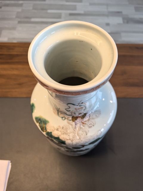 古玩陶瓷民國細路粉彩棒槌瓶真品鑒賞圖