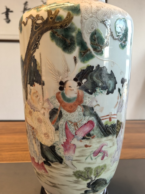 古玩陶瓷民國細路粉彩棒槌瓶真品鑒賞圖