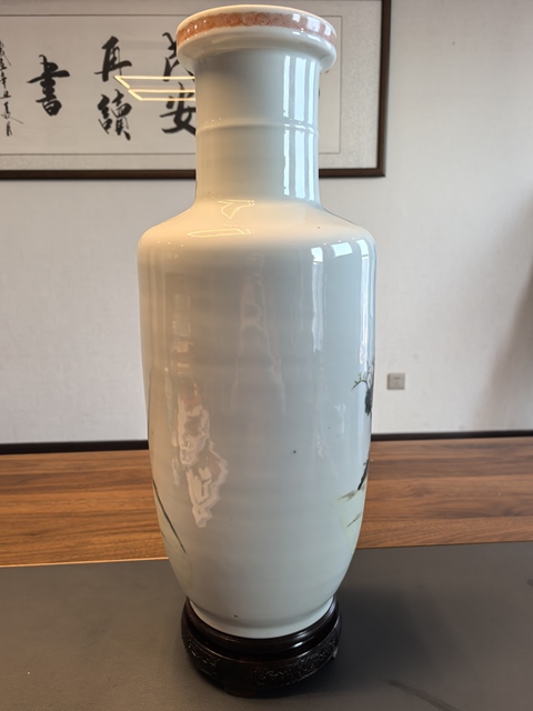 古玩陶瓷民國細路粉彩棒槌瓶真品鑒賞圖