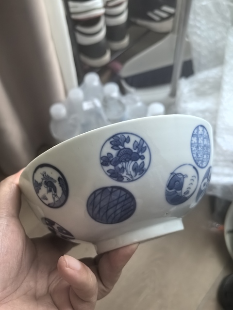 古玩陶瓷皮球花青花碗真品鑒賞圖