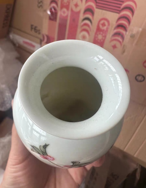 古玩陶瓷粉彩花鳥紋燈籠瓶真品鑒賞圖