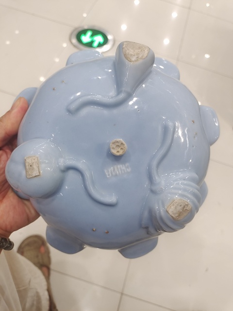 古玩陶瓷清晚期藍(lán)釉荷葉形洗真品鑒賞圖
