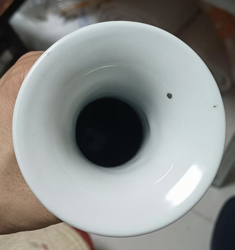 古玩陶瓷粉彩人物紋撇口瓶，不是本人真品鑒賞圖