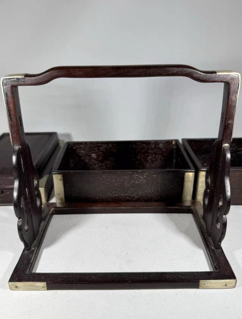 古玩雜項紫檀提盒真品鑒賞圖