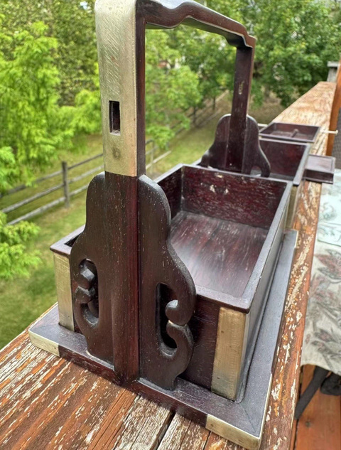 古玩雜項紫檀提盒真品鑒賞圖