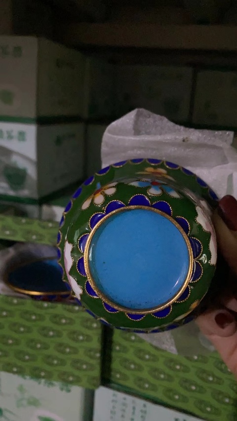 古玩陶瓷花卉紋三才蓋碗真品鑒賞圖