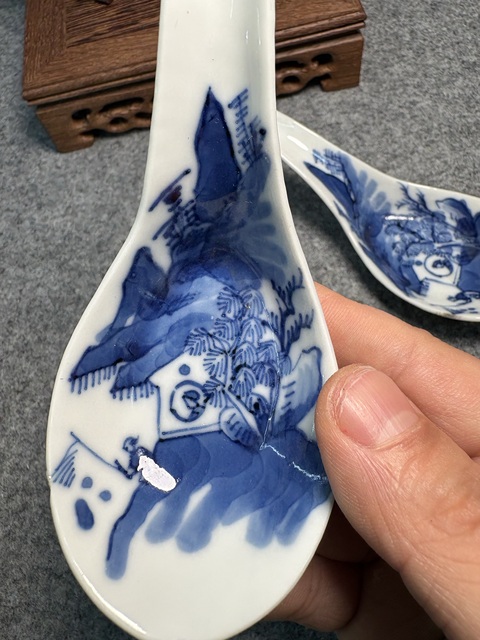 古玩陶瓷晚清青花勺真品鑒賞圖