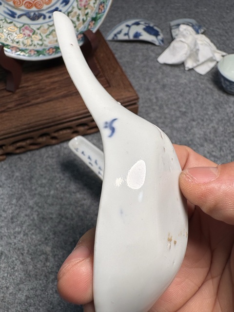 古玩陶瓷晚清青花勺真品鑒賞圖