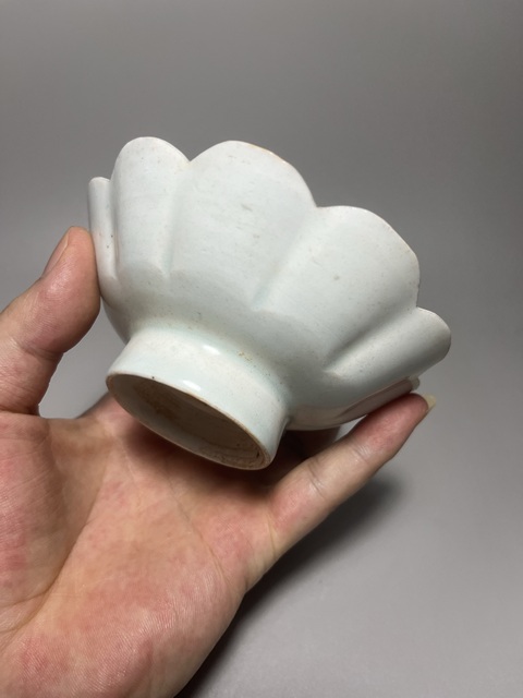 古玩陶瓷建寧窯影青十花口洗真品鑒賞圖