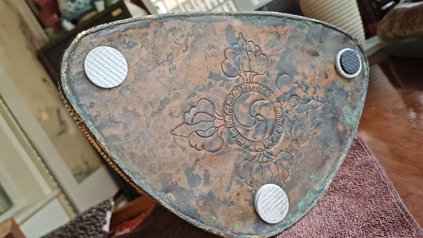 古玩銅器銅皮子佛真品鑒賞圖
