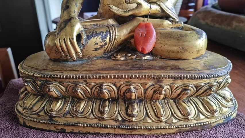 古玩銅器銅皮子佛真品鑒賞圖