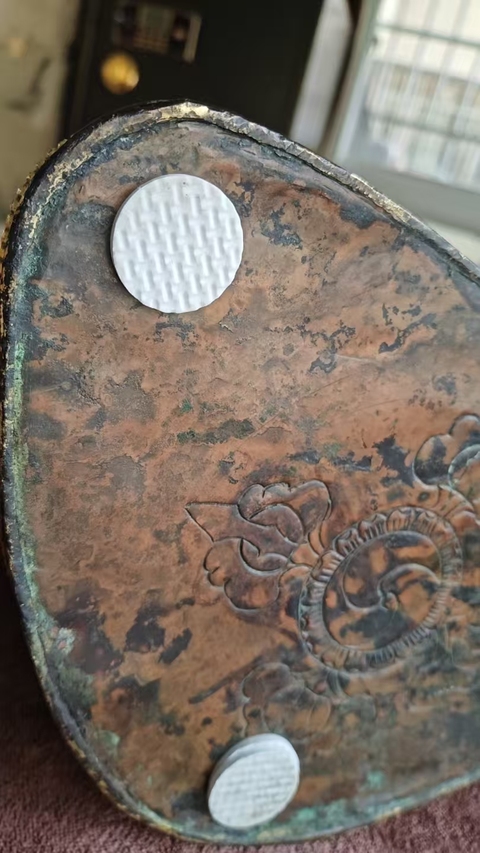 古玩銅器銅皮子佛真品鑒賞圖